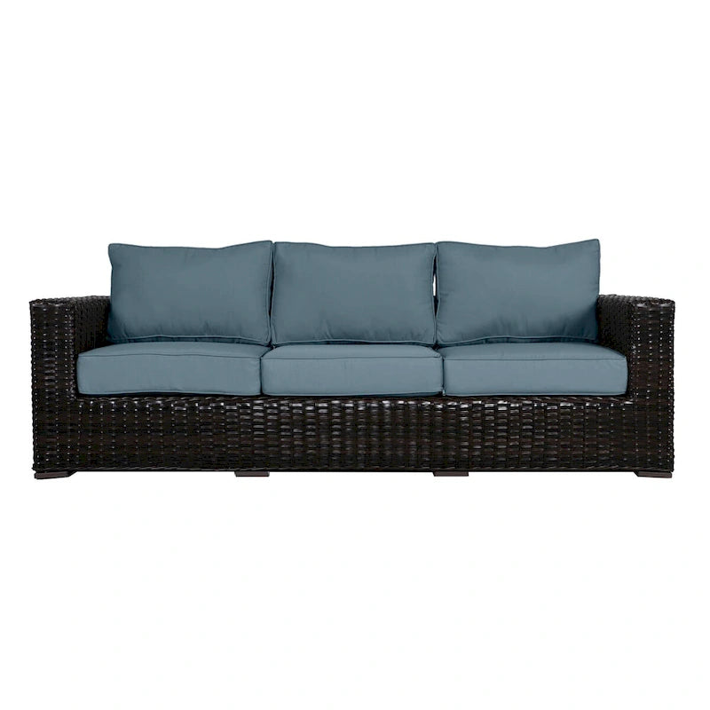 Teva Furniture Santa Monica Espresso Brown Frame Sofa with Cushions