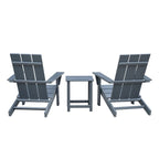 3Pcs Outdoor Adirondack Chairs,Patio Lawn Chairs with Side Table,for Deck Garden Backyard Balcony, Grey