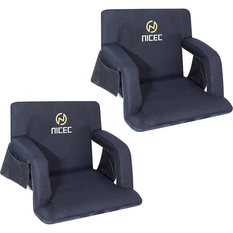 Wide Stadium Seating for bleachers, Bleacher Seats with Back Support, Floor Chairs, 5 Reclining Positions