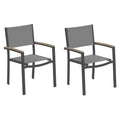 Oxford Garden Travira Titanium Sling Armchair with Vintage Tekwood Armcaps
