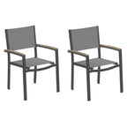Oxford Garden Travira Titanium Sling Armchair with Vintage Tekwood Armcaps
