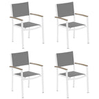 Oxford Garden Travira Titanium Sling Armchair with Vintage Tekwood Armcaps