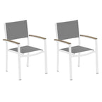 Oxford Garden Travira Titanium Sling Armchair with Vintage Tekwood Armcaps