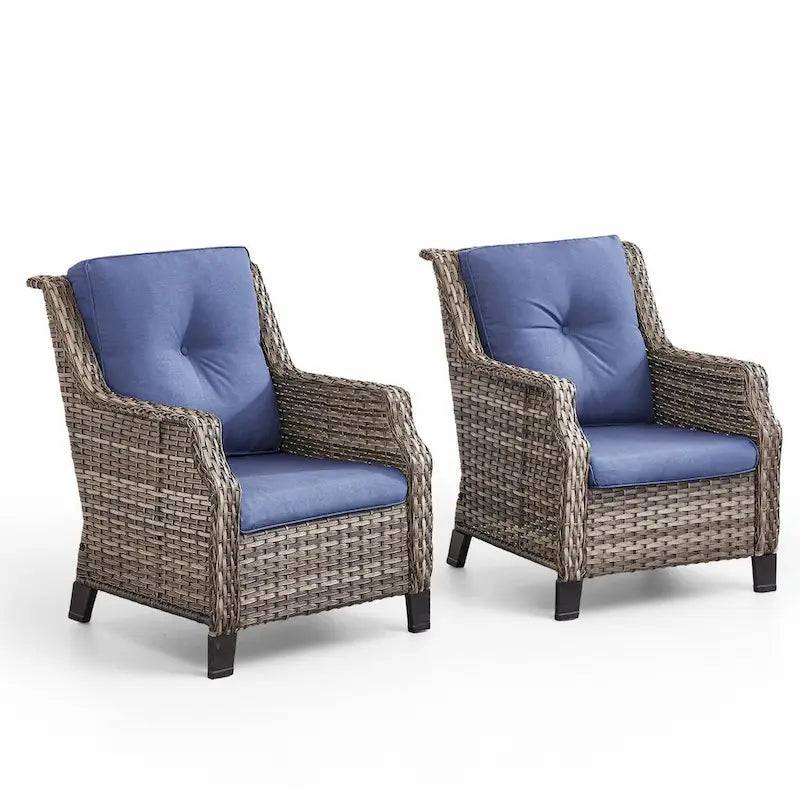 Gymojoy Patio Club Chair Wicker Chairs with Side Table - Grey