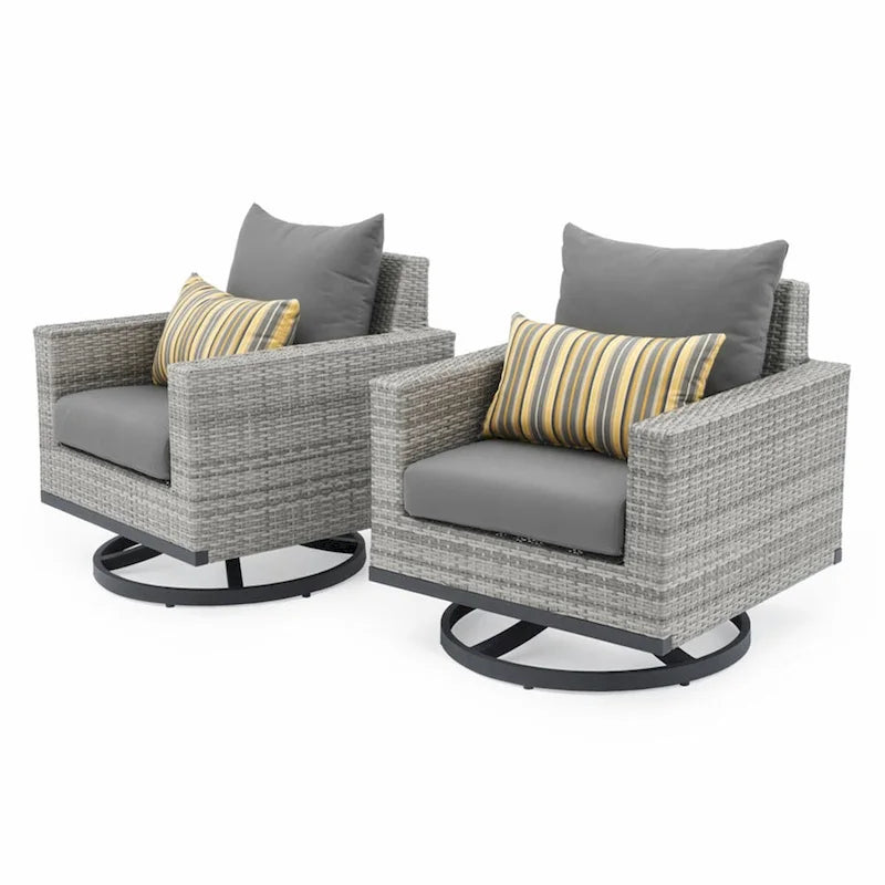 Milo Grey 2 Piece Sunbrella Outdoor Patio Club Chairs