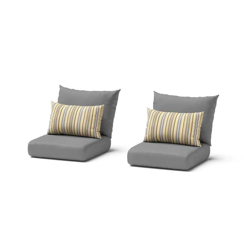 Milo Grey 2 Piece Sunbrella Outdoor Patio Club Chairs