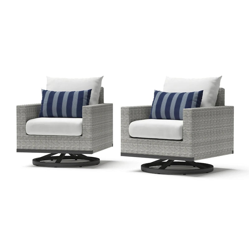 Milo Grey 2 Piece Sunbrella Outdoor Patio Club Chairs