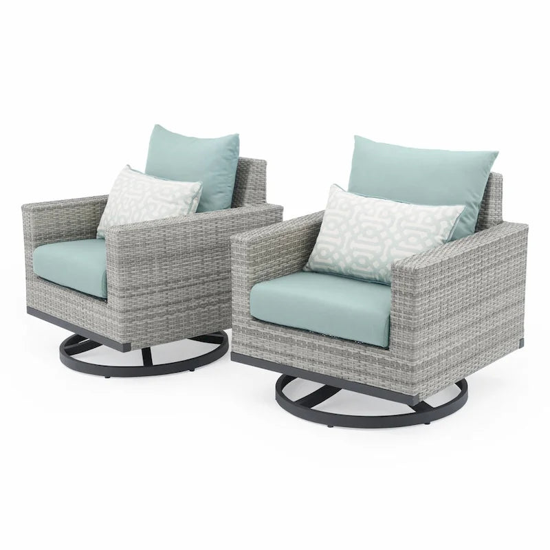 Milo Grey 2 Piece Sunbrella Outdoor Patio Club Chairs