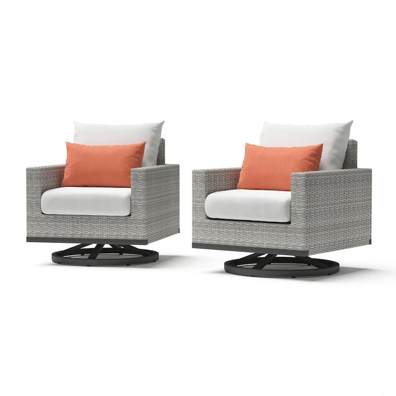 Milo Grey 2 Piece Sunbrella Outdoor Patio Club Chairs