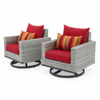 Milo Grey 2 Piece Sunbrella Outdoor Patio Club Chairs