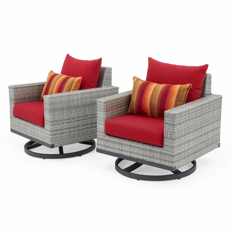 Milo Grey 2 Piece Sunbrella Outdoor Patio Club Chairs