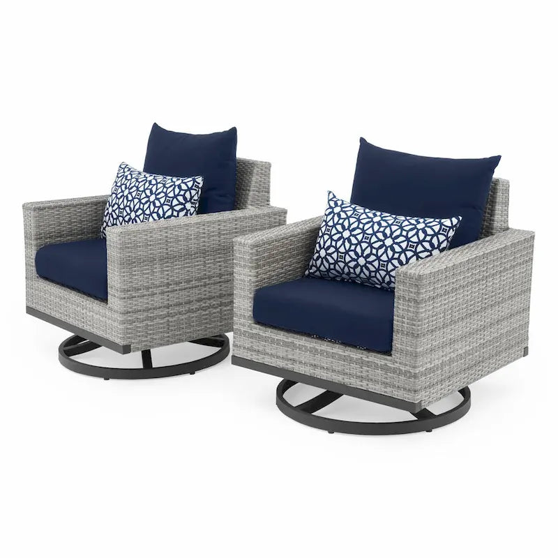 Milo Grey 2 Piece Sunbrella Outdoor Patio Club Chairs