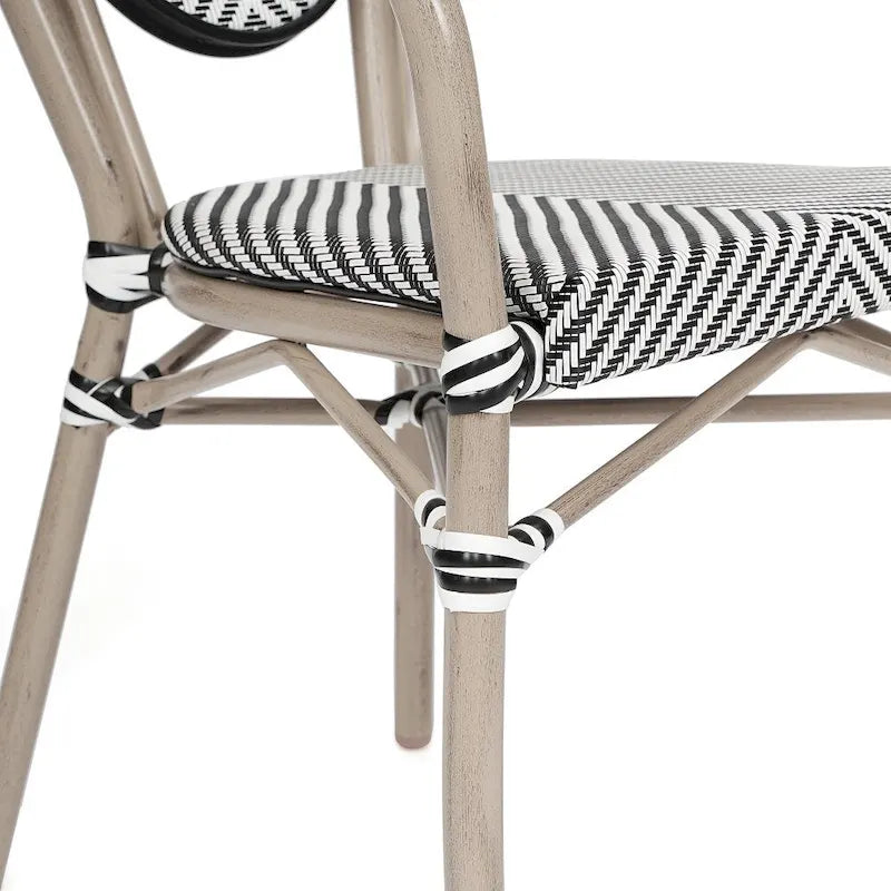 2 Pack All-Weather Commercial Paris Chairs with Arms and metal Frames - N/A