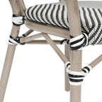 2 Pack All-Weather Commercial Paris Chairs with Arms and metal Frames - N/A