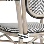2 Pack All-Weather Commercial Paris Chairs with Arms and metal Frames - N/A