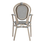 2 Pack All-Weather Commercial Paris Chairs with Arms and metal Frames - N/A
