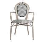 2 Pack All-Weather Commercial Paris Chairs with Arms and metal Frames - N/A