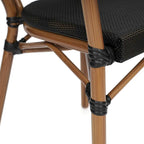 2 Pack All-Weather Commercial Paris Chairs with Arms and metal Frames - N/A