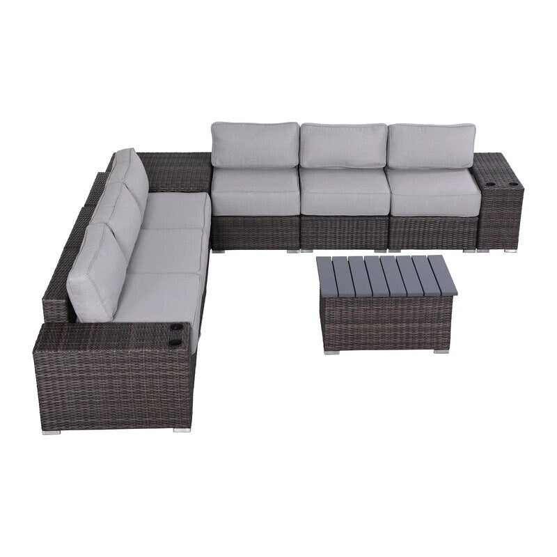 Wicker/Rattan 6 - Person Seating Group with Cushions