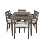 7 Patio Dining Set, Acacia Wood Rectangular Outdoor Dining Table with Chairs