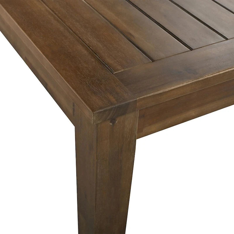 7 Patio Dining Set, Acacia Wood Rectangular Outdoor Dining Table with Chairs