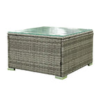 Beige 4-Piece Patio Sectional Wicker Rattan Sofa Set with Storage