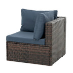 5 Set Wicker Furniture With Tempered Glass Coffee Table