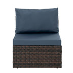 5 Set Wicker Furniture With Tempered Glass Coffee Table