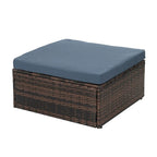 5 Set Wicker Furniture With Tempered Glass Coffee Table