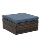 5 Set Wicker Furniture With Tempered Glass Coffee Table