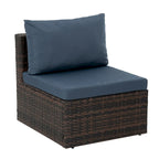 5 Set Wicker Furniture With Tempered Glass Coffee Table