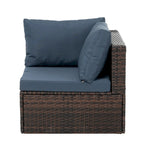 5 Set Wicker Furniture With Tempered Glass Coffee Table