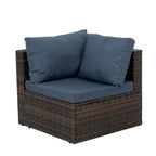 5 Set Wicker Furniture With Tempered Glass Coffee Table