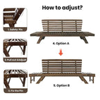 Outdoor Adjustable Wooden Daybed Sofa Chaise Lounge with Cushions