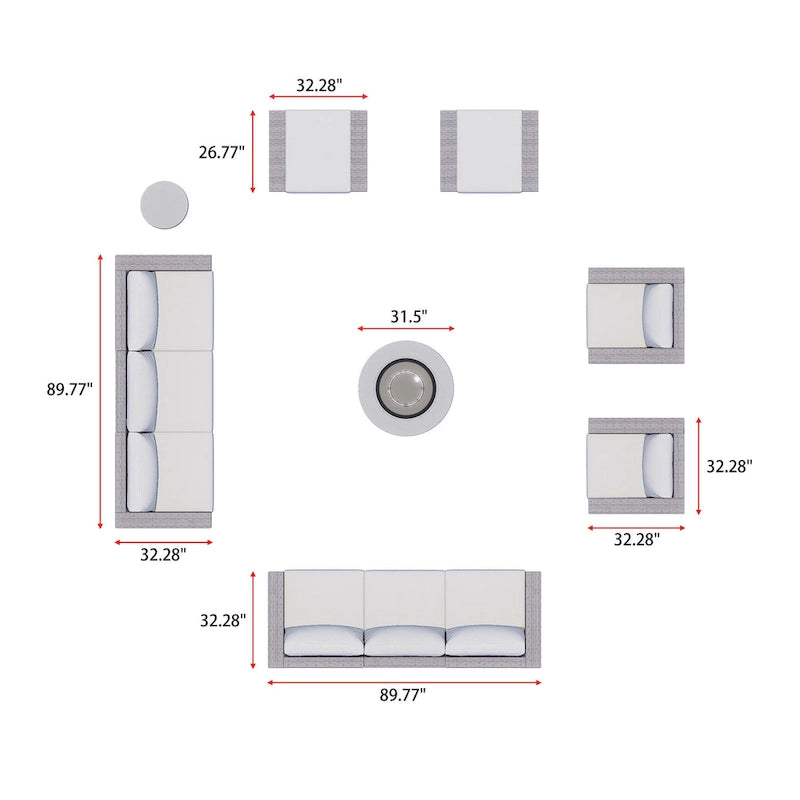 Avalon 12-Piece Fire Seating Set
