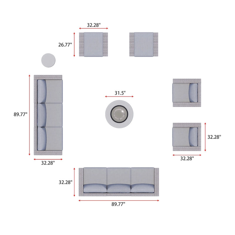 Avalon 12-Piece Fire Seating Set