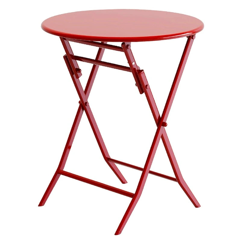 3 Piece Metal Patio Bistro Set with Foldable Round Table and Chairs - N/A