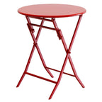 3 Piece Metal Patio Bistro Set with Foldable Round Table and Chairs - N/A