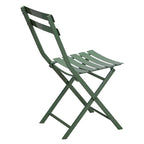 3 Piece Metal Patio Bistro Set with Foldable Round Table and Chairs - N/A