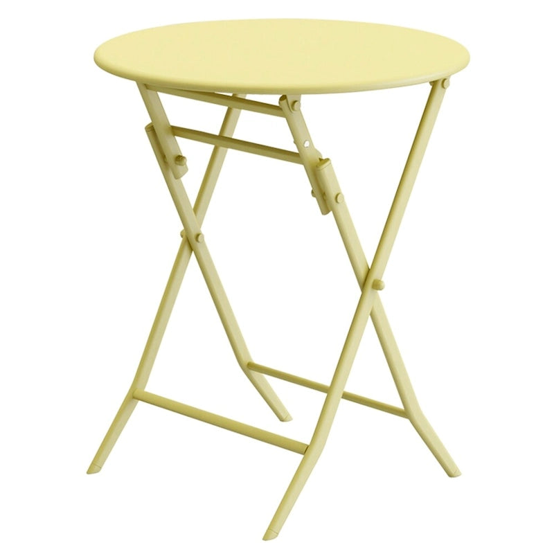 3 Piece Metal Patio Bistro Set with Foldable Round Table and Chairs - N/A