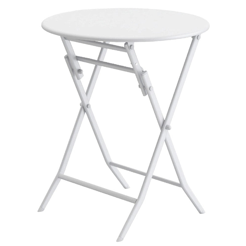 3 Piece Metal Patio Bistro Set with Foldable Round Table and Chairs - N/A
