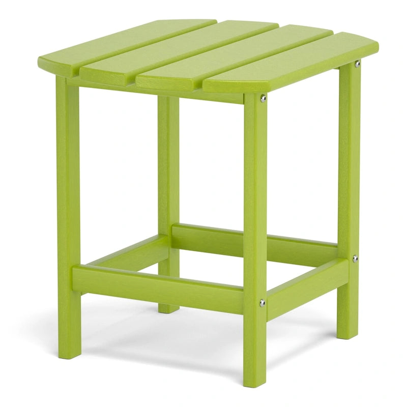 Adirondack Outdoor Side Table, Weather Resistant HDPE Plastic End Tables