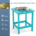 Adirondack Outdoor Side Table, Weather Resistant HDPE Plastic End Tables