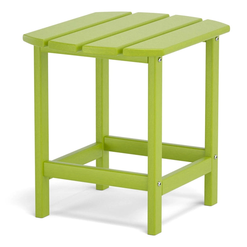 Adirondack Outdoor Side Table, Weather Resistant HDPE Plastic End Tables