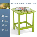 Adirondack Outdoor Side Table, Weather Resistant HDPE Plastic End Tables