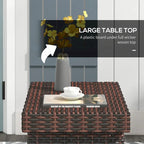 Folding Rattan Side Table, Outdoor End Table, Hand Woven PE Rattan Coffee Table for Balcony, Backyard, Garden, Lawn, Courtyard