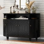 48 W Storage Cabinet with Four Doors and Adjustable Shelves - N/A
