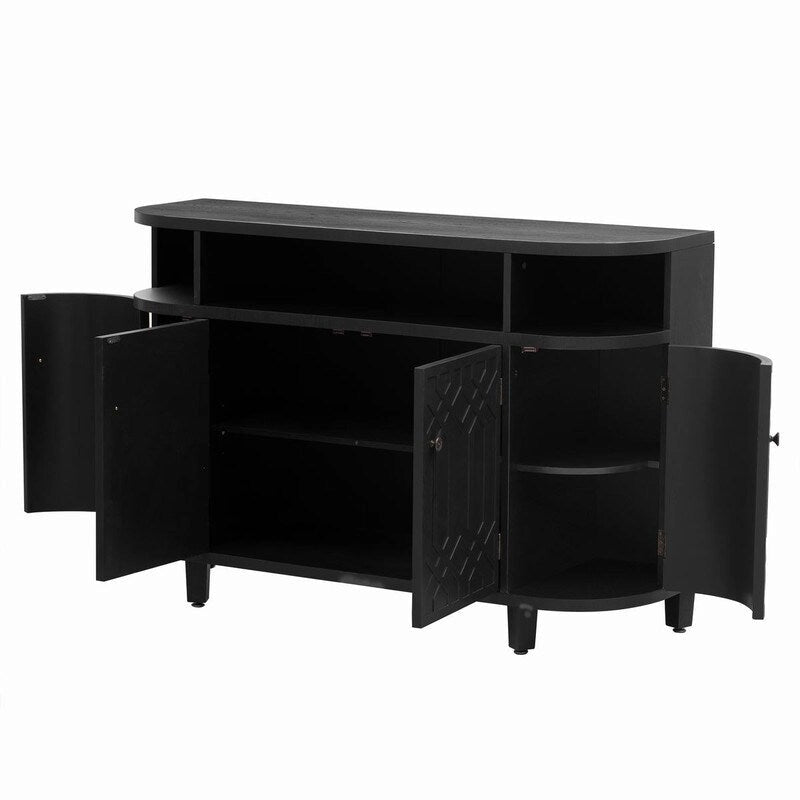 48 W Storage Cabinet with Four Doors and Adjustable Shelves - N/A
