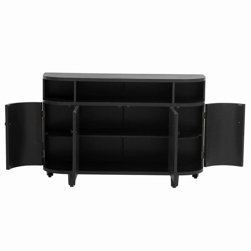 48 W Storage Cabinet with Four Doors and Adjustable Shelves - N/A