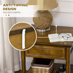 Side Table with Storage,Vintage End Table with Drawer and Open Shelf